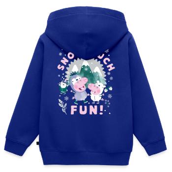 Peppa Pig And Brother George Playing In The Snow - Kids Premium Organic Zip-up Hoodie - royal blue - Back - AI Model Kid Male (0cm)