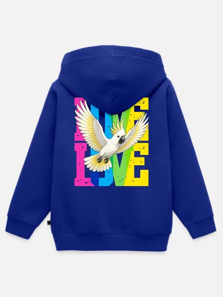Fliegender Kakadu - Kinder Premium Organic Zip Hoodie - Royalblau