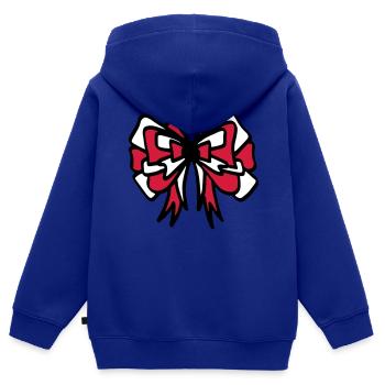 Noeud rouge et blanc / noeud rouge et blanc - coloré - Sweat Premium à capuche zippé enfant bio - bleu roi - Dos - AI Model Kid Male (0cm)