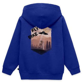 Flying Bike - Kinder Premium Organic Zip Hoodie - Royalblau - Hinten - AI Model Kid Male (0cm)