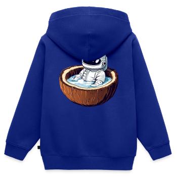 Un astronaute baigne dans la noix de - Drôle - Sweat Premium à capuche zippé enfant bio - bleu roi - Dos - AI Model Kid Male (0cm)
