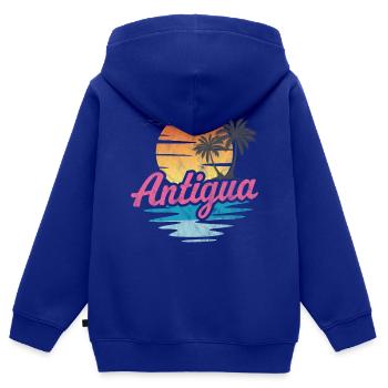 Antigua - Kids Premium Organic Zip-up Hoodie - royal blue - Back - AI Model Kid Male (0cm)