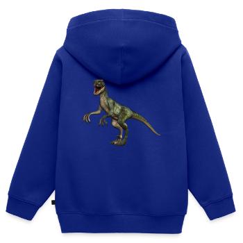 Velociraptor Dinosaurier 4 - Kinder Premium Organic Zip Hoodie - Royalblau - Hinten - AI Model Kid Male (0cm)