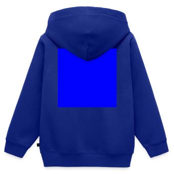 bleu carré - Sweat Premium à capuche zippé enfant bio - bleu roi - Dos - AI Model Kid Male (0cm)