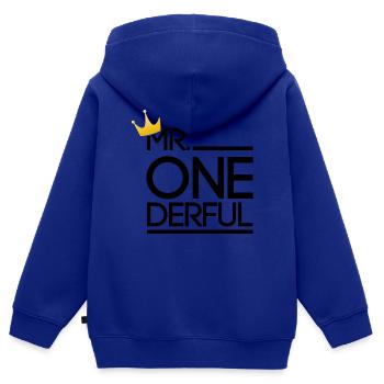 Mr. Wonderful - Kids Premium Organic Zip-up Hoodie - royal blue - Back - AI Model Kid Male (0cm)