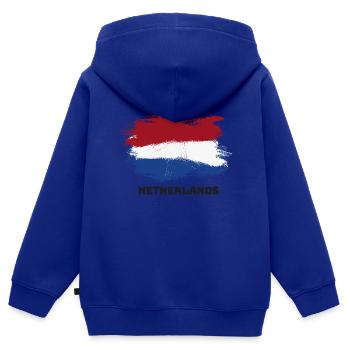 Niederlande Holland Flagge Fahne - Kinder Premium Organic Zip Hoodie - Royalblau - Hinten - AI Model Kid Male (0cm)
