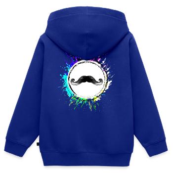 Schnurrbart symbol - Kinder Premium Organic Zip Hoodie - Royalblau - Hinten - AI Model Kid Male (0cm)