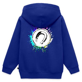 Hufeisen magnet - Kinder Premium Organic Zip Hoodie - Royalblau - Hinten - AI Model Kid Male (0cm)