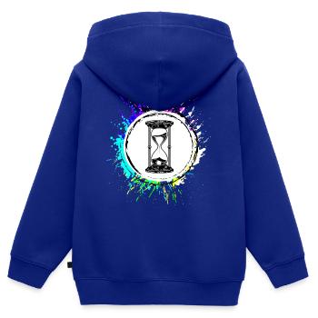 Sanduhr Symbol - Kinder Premium Organic Zip Hoodie - Royalblau - Hinten - AI Model Kid Male (0cm)
