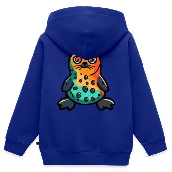 Robbe Tier Halloween Tier - Kinder Premium Organic Zip Hoodie - Royalblau - Hinten - AI Model Kid Male (0cm)