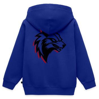 Wolf Logo - Kinder Premium Organic Zip Hoodie - Royalblau - Hinten - AI Model Kid Male (0cm)