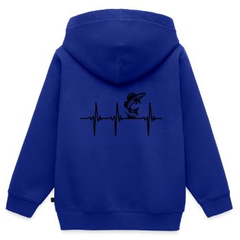 Herzschlag für Zander und Raubfisch Sportangeln - Kinder Premium Organic Zip Hoodie - Royalblau - Hinten - AI Model Kid Male (0cm)