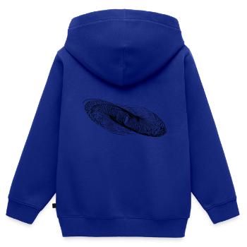 Geometrische Kreis Linien Ellipsen - Kinder Premium Organic Zip Hoodie - Royalblau - Hinten - AI Model Kid Male (0cm)