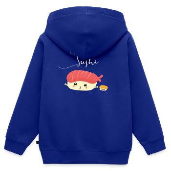 Équipe Sushi Sœurs Manga Manga Mignons Cosplay Japon Amis - Sweat Premium à capuche zippé enfant bio - bleu roi - Dos - AI Model Kid Male (0cm)