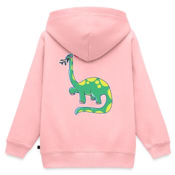 Dinosaure est de mauvaise humeur - Sweat Premium à capuche zippé enfant bio - rose - Dos - AI Model Kid Female (0cm)