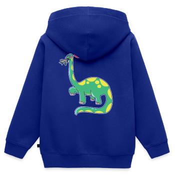 Dinosaurier hat schlechte Laune - Kinder Premium Organic Zip Hoodie - Royalblau - Hinten - AI Model Kid Male (0cm)