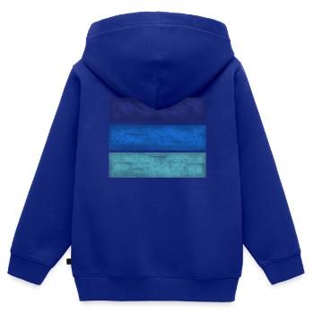 Blue rectangles - Kids Premium Organic Zip-up Hoodie - royal blue - Back - AI Model Kid Male (0cm)