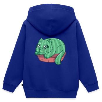 Catcus Katze Kaktus Kätzchen Stubentiger - Kinder Premium Organic Zip Hoodie - Royalblau - Hinten - AI Model Kid Male (0cm)