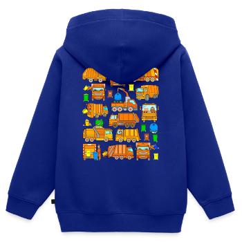 Garbage truck garbage collection kids - Kids Premium Organic Zip-up Hoodie - royal blue - Back - AI Model Kid Male (0cm)