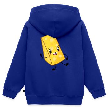 Käse - Kinder Premium Organic Zip Hoodie - Royalblau - Hinten - AI Model Kid Male (0cm)