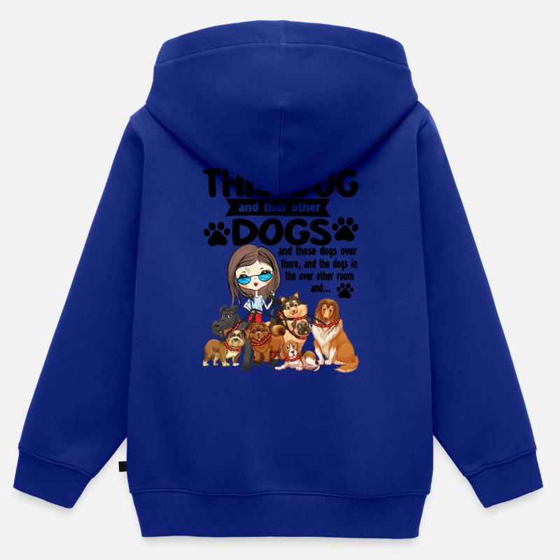 Conception de chien avec un beau motif de chien - Sweat Premium à capuche zippé enfant bio - bleu roi