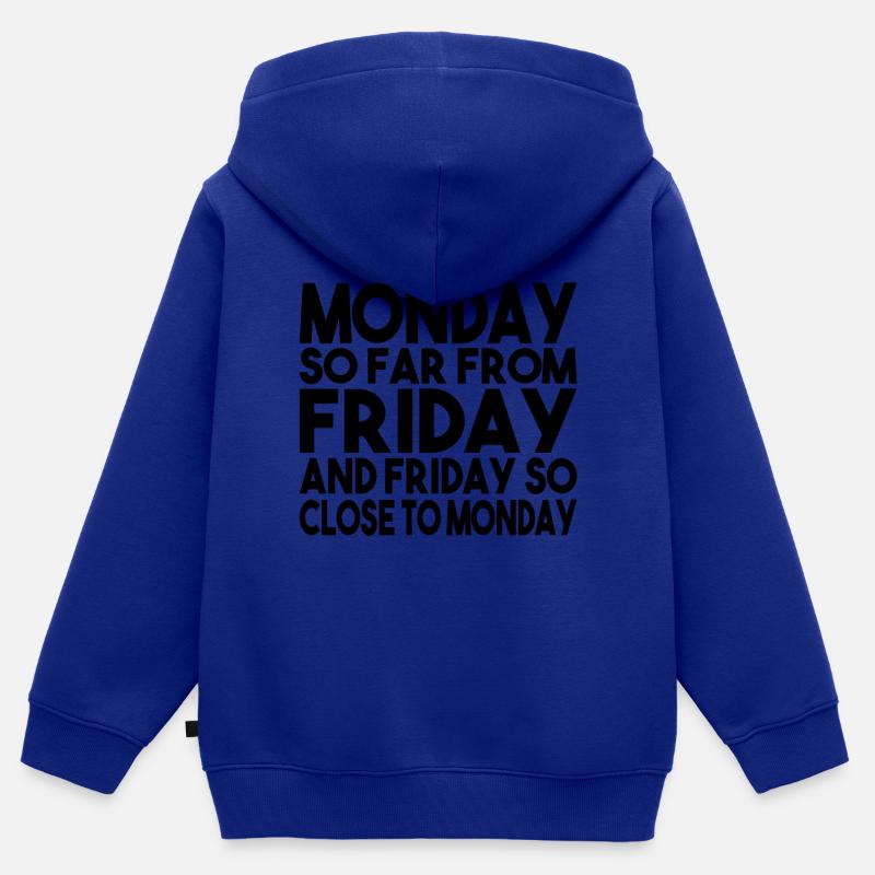 Drôles de phrases Drôles De Cadeaux - Sweat Premium à capuche zippé enfant bio - bleu roi