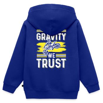 gravity dirtbike motocross - Kids Premium Organic Zip-up Hoodie - royal blue - Back - AI Model Kid Male (0cm)
