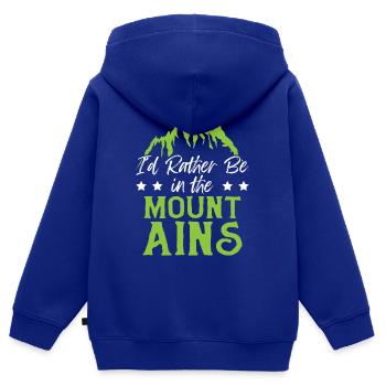 mountains mountains - Kids Premium Organic Zip-up Hoodie - royal blue - Back - AI Model Kid Male (0cm)