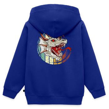 Drache, Drachen, asiatischer Drache - Kinder Premium Organic Zip Hoodie - Royalblau - Hinten - AI Model Kid Male (0cm)