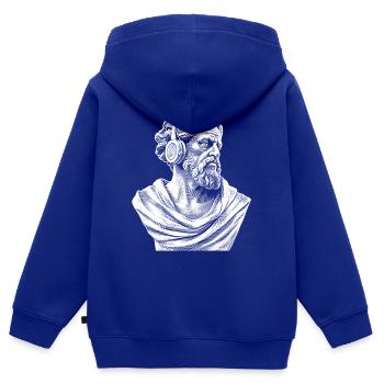 Divine sound: Zeus rocks the open-air festival - Kids Premium Organic Zip-up Hoodie - royal blue - Back - AI Model Kid Male (0cm)