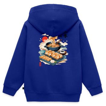 Japanische Küche Ukiyo-E Aesthetic Food Design - Kinder Premium Organic Zip Hoodie - Royalblau - Hinten - AI Model Kid Male (0cm)
