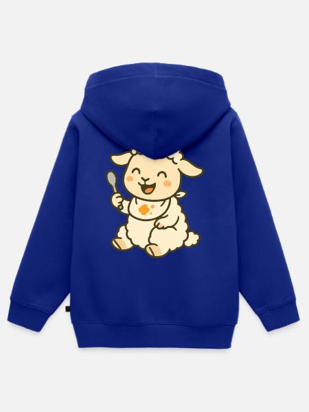 Snackzeit mit Lamm - Kinder Premium Organic Zip Hoodie - Royalblau