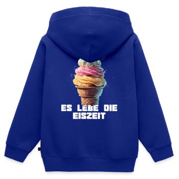 Es lebe die Eiszeit - Waffel - Kinder Premium Organic Zip Hoodie - Royalblau - Hinten - AI Model Kid Male (0cm)