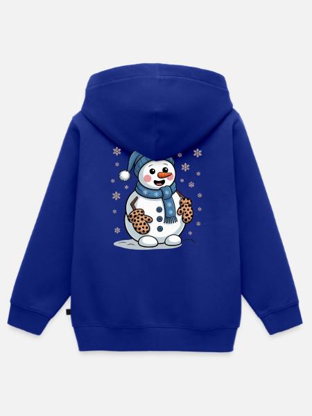 Schneemann - Kinder Premium Organic Zip Hoodie - Royalblau