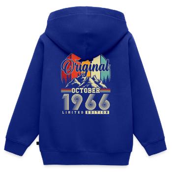 Original Oktober 1966 – 60. Geburtstag Vintage - Kinder Premium Organic Zip Hoodie - Royalblau - Hinten - AI Model Kid Male (0cm)