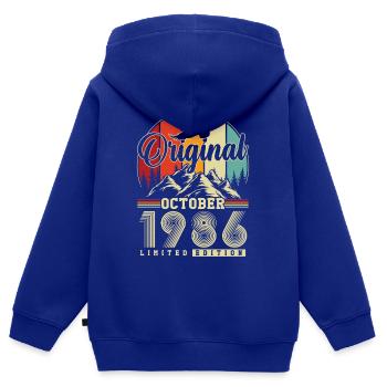 Original Oktober 1986 – 40. Geburtstag Vintage - Kinder Premium Organic Zip Hoodie - Royalblau - Hinten - AI Model Kid Male (0cm)