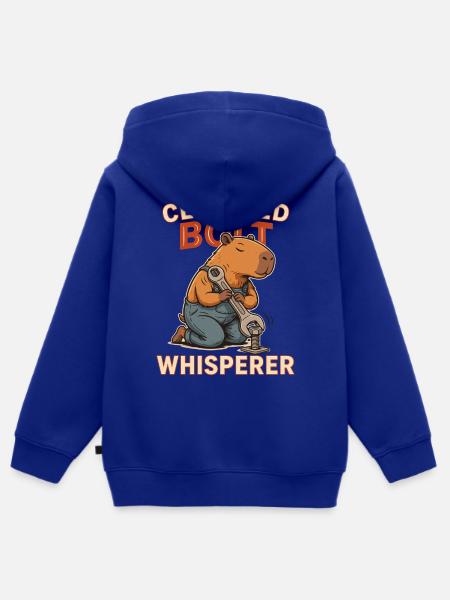 Certified Bolt Whisperer - Kinder Premium Organic Zip Hoodie - Royalblau