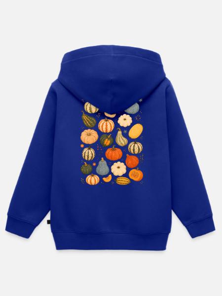 Kürbissorten | Herbst & Ernte - Kinder Premium Organic Zip Hoodie - Royalblau
