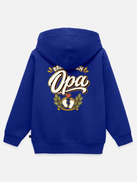 Bald bin ich Opa Schwangerschaftsankündigung - Kinder Premium Organic Zip Hoodie - Royalblau