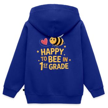 Happy To Bee In 1st Grade Biene Einschulung - Kinder Premium Organic Zip Hoodie - Royalblau - Hinten - AI Model Kid Male (0cm)