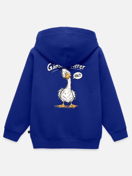 Gänseflüsterer – Lustige Gans Spruch Tierhumor - Kinder Premium Organic Zip Hoodie - Royalblau