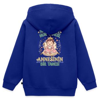 Nar Tanesı Nur Tanesi Annesinin Bir Tanesi - Kinder Premium Organic Zip Hoodie - Royalblau - Hinten - AI Model Kid Male (0cm)