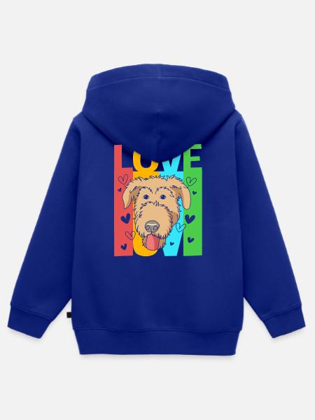 Irischer Wolfshund - Kinder Premium Organic Zip Hoodie - Royalblau