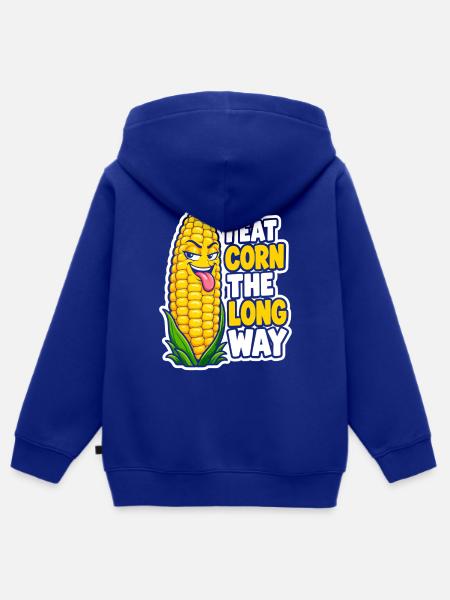 Mais Langweg Lächeln Sticker - Kinder Premium Organic Zip Hoodie - Royalblau