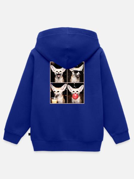 Wüstenfuchs Fennek - Kinder Premium Organic Zip Hoodie - Royalblau