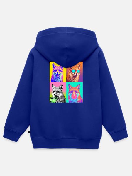 Füchse Fuchs - Kinder Premium Organic Zip Hoodie - Royalblau