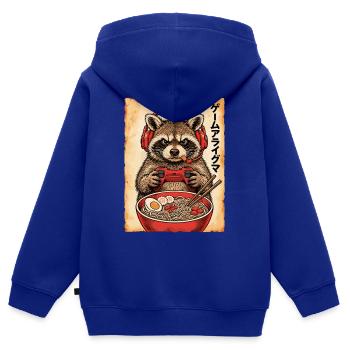 Gamer, Gaming, Japanische, Zocker, Capybara, Ramen - Kinder Premium Organic Zip Hoodie - Royalblau - Hinten - AI Model Kid Male (0cm)