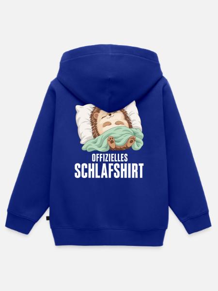Offizielles Schlafshirt - Igel - Kinder Premium Organic Zip Hoodie - Royalblau