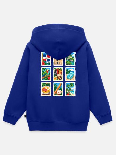 Dominikanische Republik - Kinder Premium Organic Zip Hoodie - Royalblau