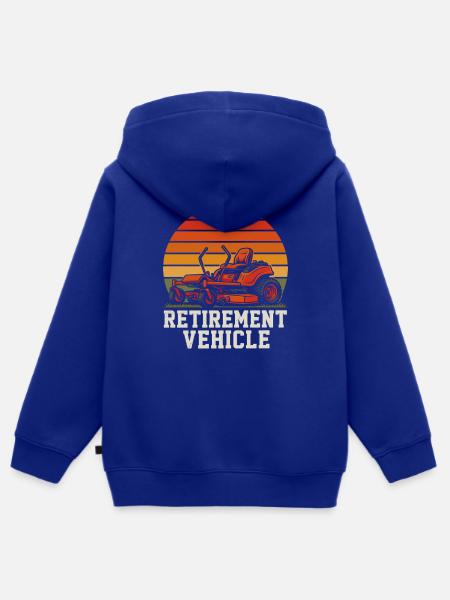 Lustiger Rentner Aufsitzrasenmäher Ruhestand - Kinder Premium Organic Zip Hoodie - Royalblau